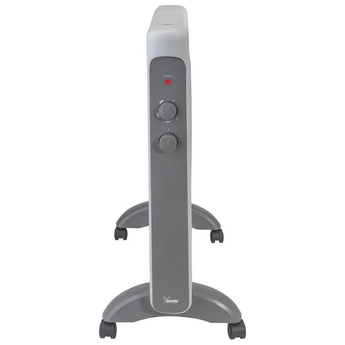 Bimar HC515 Termoconvettore in Mica 2000 W con Termostato Regolabile e Protezione Anti-ribaltamento colore Grigio