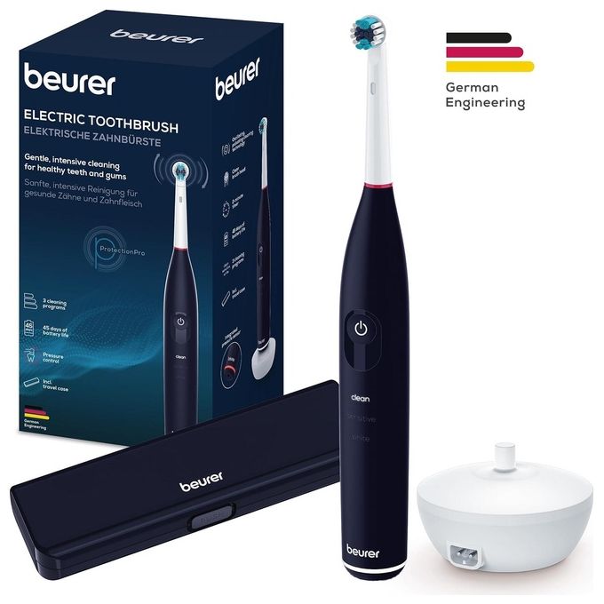 Beurer TB 50 Spazzolino elettrico oscillante 3D 3 modalita' timer 2 min autonomia 45 giorni sensore pressione colore Bianco
