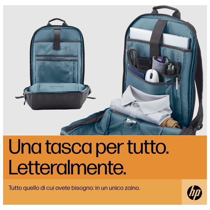 HP 6H2D9AA Travel Zaino per Laptop 15,6'' 18 L Resistente all'Acqua colore Grigio