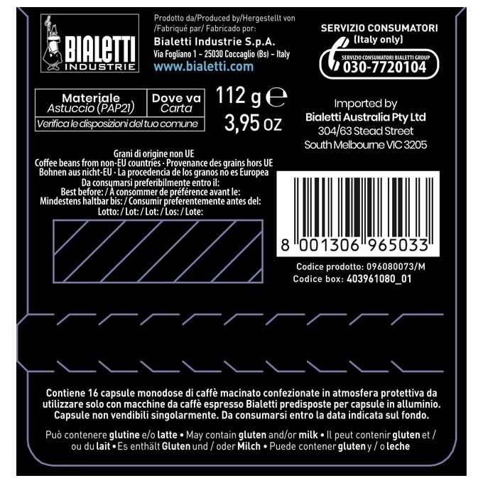 Bialetti Capsule Caffe Confezione 16 Napoli Gusto Intenso