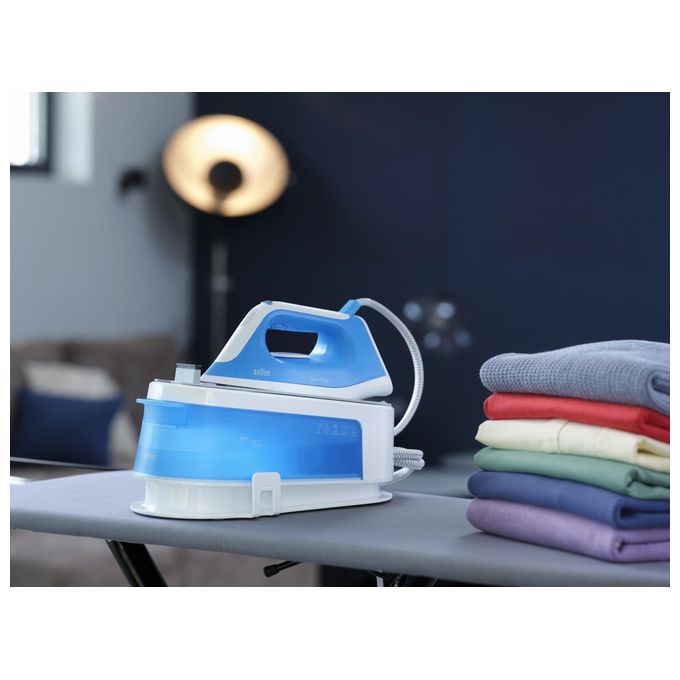 Braun IS1012BL CareStyle 1 Ferro da Stiro con Caldaia 2400W 1.5L 5.5 bar piastra SuperCeramic colore Bianco Blu