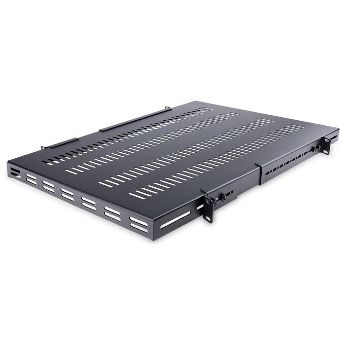 StarTech Ripiano per montaggio a rack regolabile con fessure 1U - Robusto ripiano per armadio server rack fisso - 113 kg