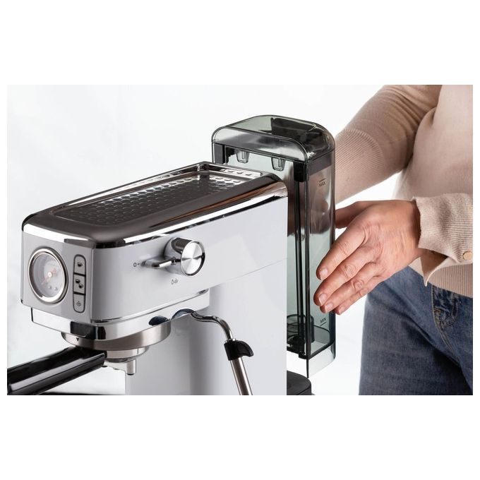 Ariete 1381 Metal Slim Macchina da caffe' Manuale 1,1 L 15 bar 1300 W Manometro Cappuccino colore Bianco