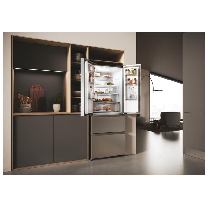 Haier HFR3718ENMM FD 70 Serie 3 Frigorifero 4 Porte 402 L 177 cm Classe E 37 dB No Frost Wi-Fi colore Inox