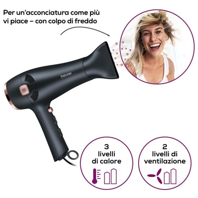 Beurer HC 55 Asciugacapelli con Cavo Retraibile