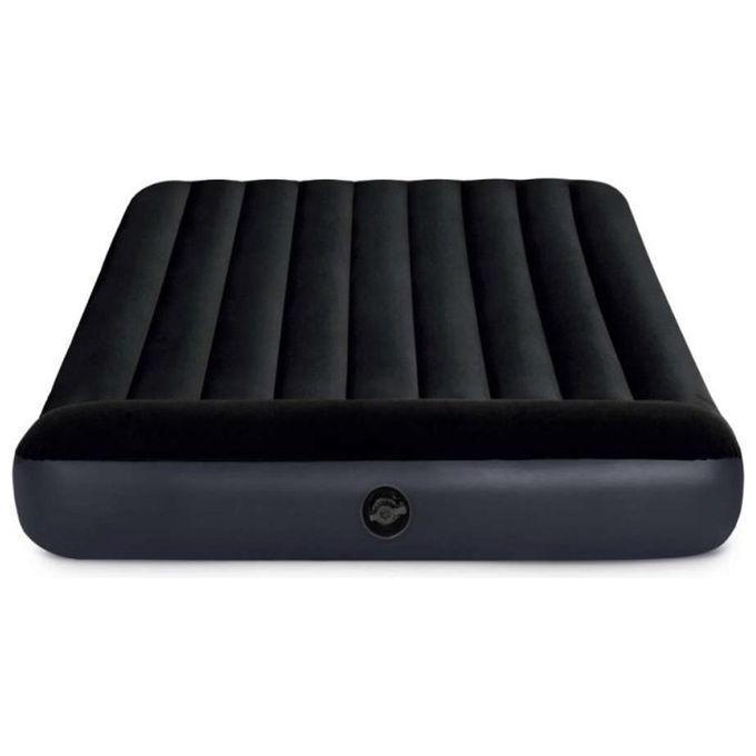 Intex 64142 Dura-Beam Materasso Gonfiabile Piazza e Mezza Fiber-Tech Cuscino Integrato 137x191x25 cm colore Blu scuro
