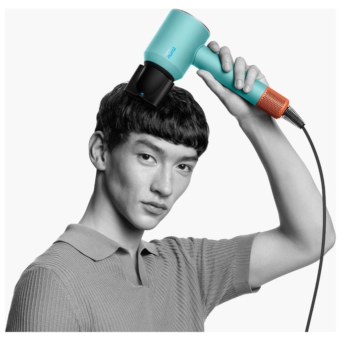 Dyson 515276-01 Supersonic Nural Asciugacapelli 1600W Motore V9 3 Velocita' 4 Temperature con Accessori colore Blu Arancione
