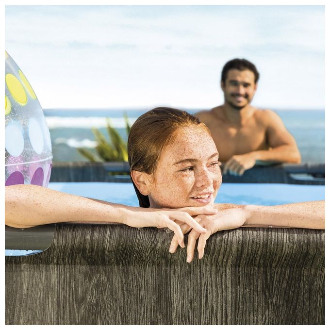 Intex 26744 Prism Frame Greywood Piscina Fuori Terra Rotonda 549x122 cm 24311 L con Pompa Filtro Scaletta e Teli colore Grigio