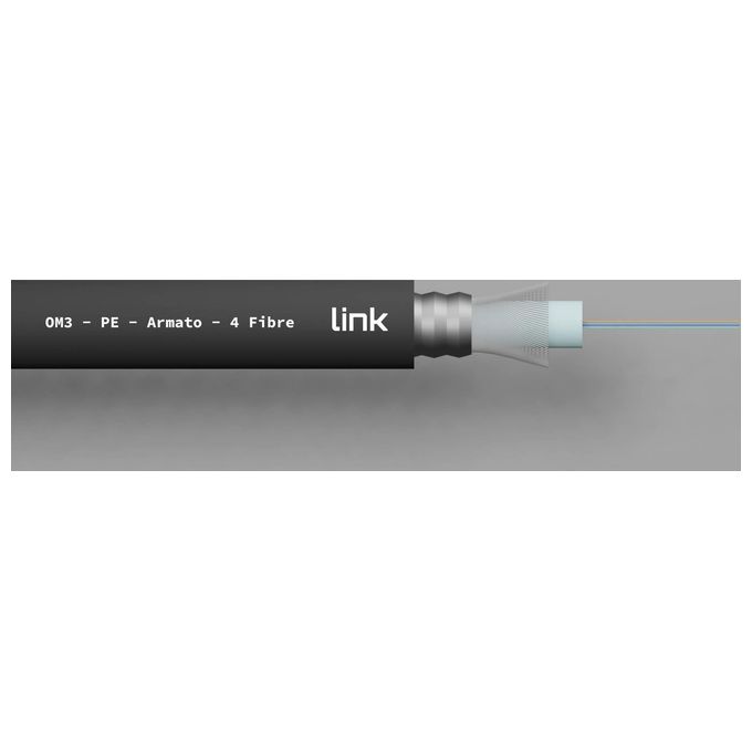 Link Cavo Fibra Ottica da Esterno Armato Om3 Guaina Pe 4 Fibre