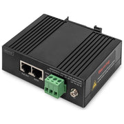 Digitus DN-651141 Iniettore Poe Gigabit Ethernet Industriale 10-100-1000 Mbps fino a 85 W su 4 coppie Montaggio su Guida DIN colore Nero