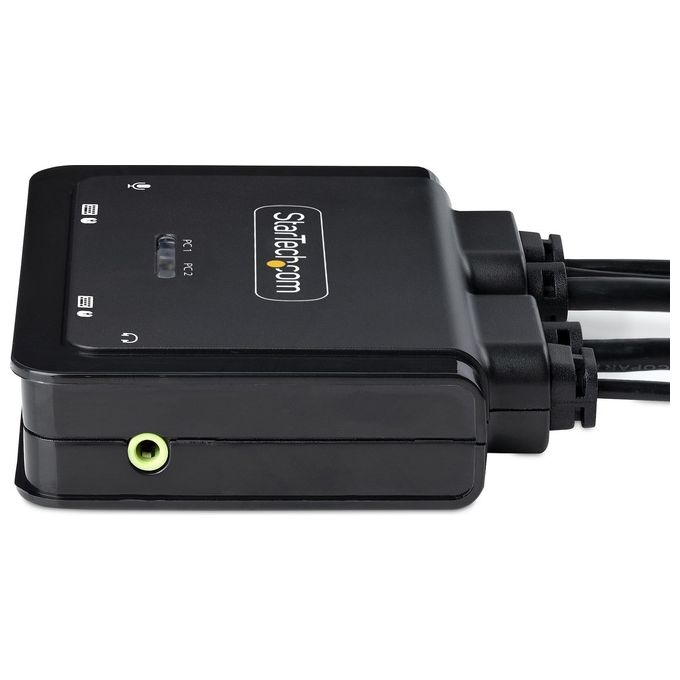 StarTech C2-H46-UAC-CBL-KVM Switch KVM compatto con cavi integrati USB-C e HDMI a 2 porte 4K 60Hz colore Nero