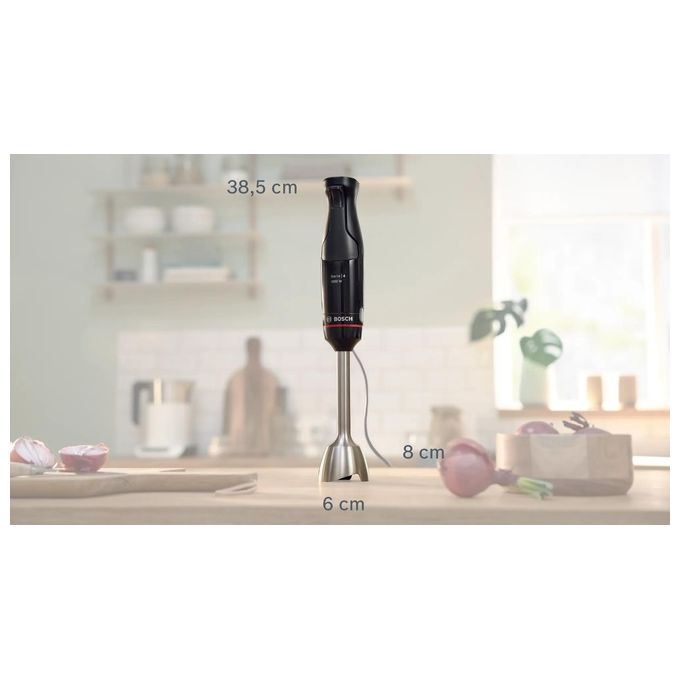 Bosch MSM4B620 Serie 4 Frullatore ad immersione ErgoMaster 1000 W 12 velocita' QuattroBlade AntiSplash colore Nero