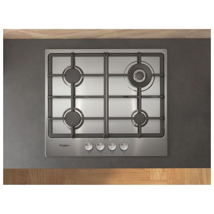 Whirlpool TGML661IX Piano cottura a gas 58 cm 4 fuochi 7800 W da incasso colore Inox