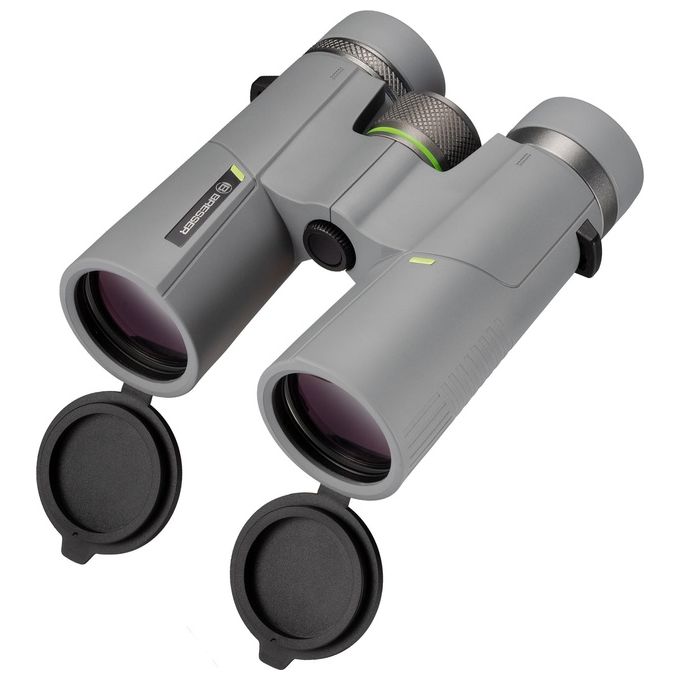 BRESSER 1330842 Wave Binocolo 8x42 mm con Prismi BaK-4 Rivestimento FMC Impermeabile colore Grigio
