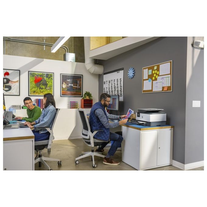 HP 4V2N0B OfficeJet Pro 9120b Stampante Multifunzione a Getto d'Inchiostro Colore con Stampa Fronte-Retro Automatica Wi-Fi Bluetooth ADF 4 Cartucce Risoluzione 4800x1200 DPI Schermo Touch 2.7'' colore Grigio