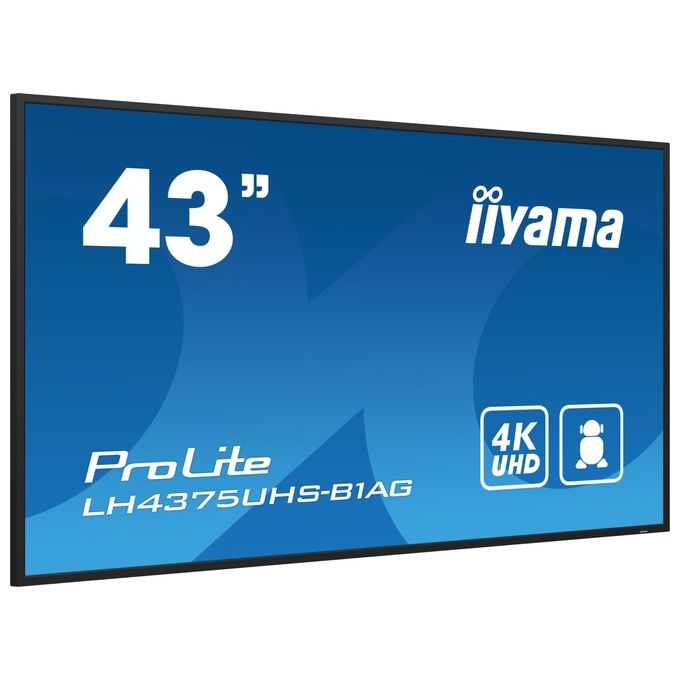 Iiyama LH4375UHS-B1AG ProLite Pannello Piatto per Segnaletica Digitale 43'' 4K Ultra HD Wi-Fi Android 11 24-7 colore Nero