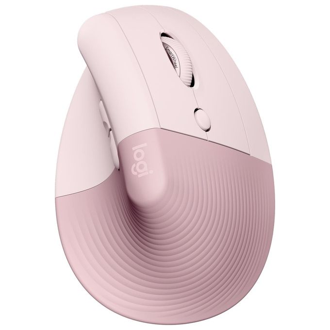 Logitech 910-006478 Lift Mouse Ergonomico Verticale Senza Fili 4000 DPI Bluetooth e RF 4 Tasti Clic Silenziosi Fino a 24 Mesi di Autonomia colore Rosa