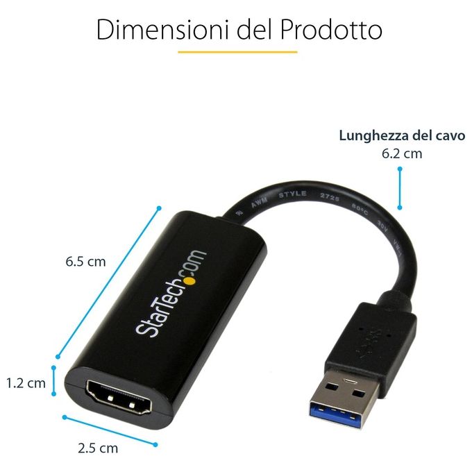 StarTech.com Adattatore scheda video esterna multi-monitor USB 3.0 slim a HDMI