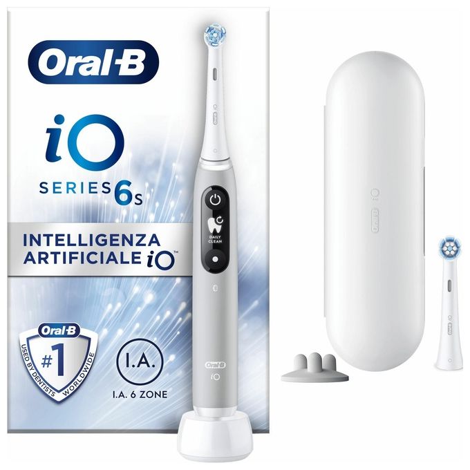 Oral-B 427360 iO Series 6S Spazzolino elettrico Rotazione Oscillazione 5 modalita' Timer 2 min autonomia colore Grigio