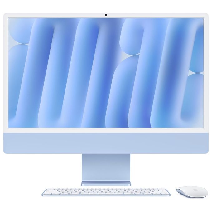 Apple MWUF3T-A iMac PC All in One 24'' Display Retina 4.5K Chip M4 CPU 8-core GPU 8-core 16GB 256GB SSD colore Blu