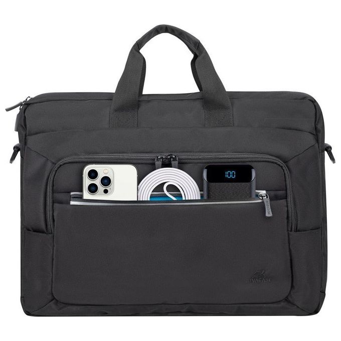 Rivacase 7531 Alpendorf Borsa Ventiquattrore per Notebook fino a 16'' in Poliestere Riciclato RPET con Tasca Imbottita e Tracolla Rimovibile colore Nero