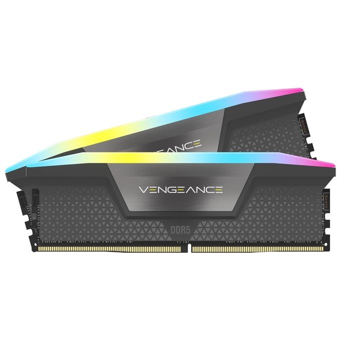 Corsair CMH32GX5M2E6000Z36 Vengeance RGB Memoria RAM DDR5 32GB 2x16GB 6000MHz CL36 Intel XMP AMD EXPO colore Grigio