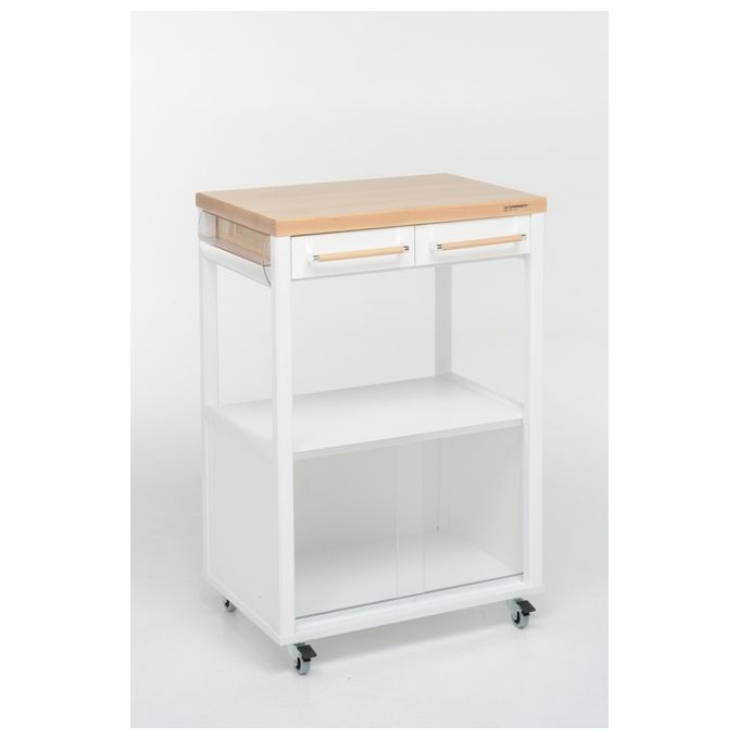 Foppapedretti Benchef Bianco Carrello Porta microonde Tagliere
