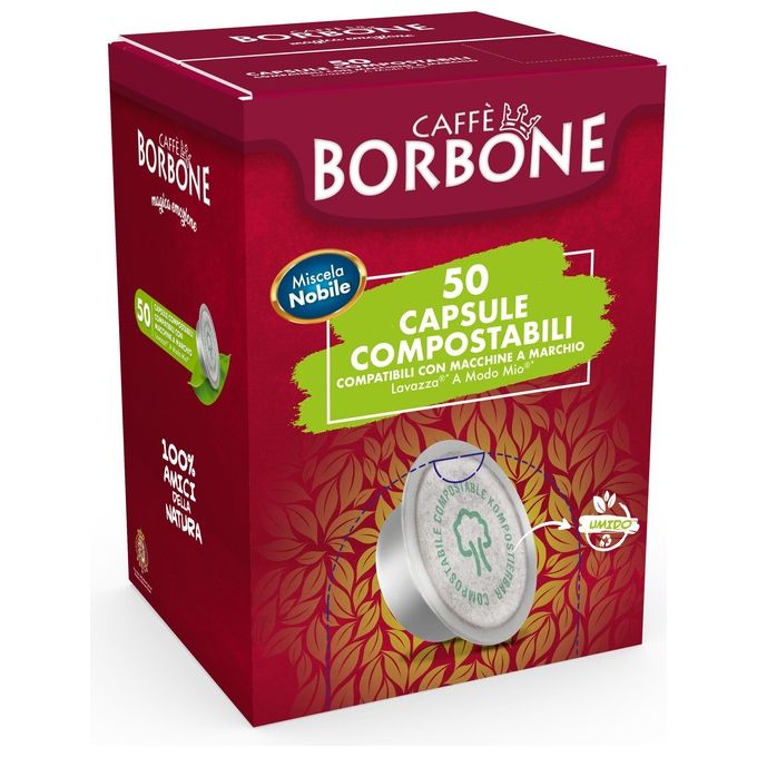 Borbone capsule caffe compostabili Lavazza a Modo Mio miscela nobile 50 pezzi