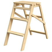 Colombo 8003186104601 Woody Sgabello Pieghevole 3 Gradini Legno Faggio FSC Portata 120 Kg colore Faggio