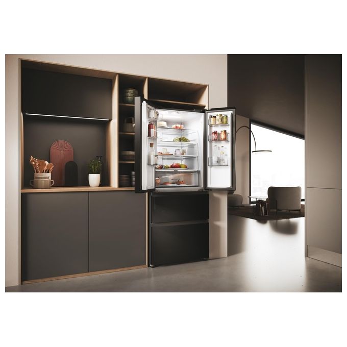 Haier HFR3718ENGB FD 70 Series 3 Frigorifero French Door 402 L 177 cm Classe E 37 dB No Frost colore Nero