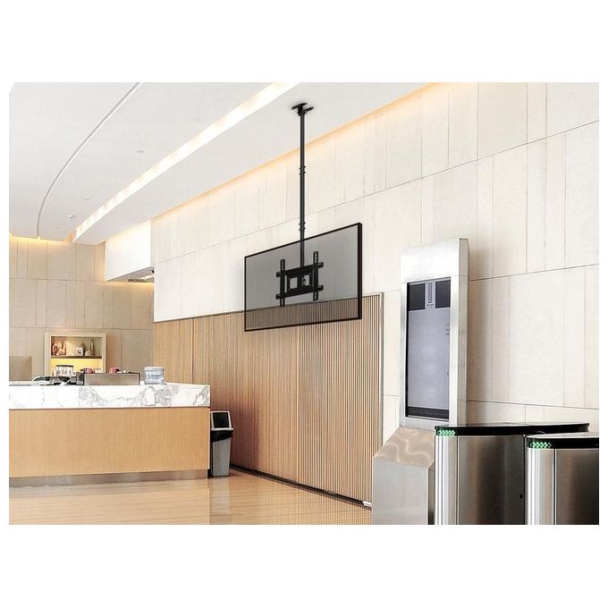 Equip 650321 Staffa TV da 32'' a 70'' per Montaggio a Soffitto Inclinazione 5 - 25° Rotazione ±30° VESA 100x100 - 400x400 mm colore Nero