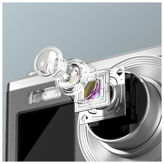 Rollei 10300 Compactline 10X Fotocamera Digitale Compatta 20MP Full HD Zoom Ottico 10x Doppio Display colore Nero Argento
