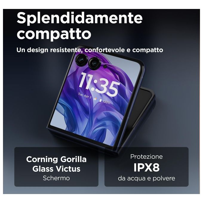 Motorola Razr 50 Ultra, 6.9 Pollici, Doppia SIM, Android 14 5G, Blu Marino