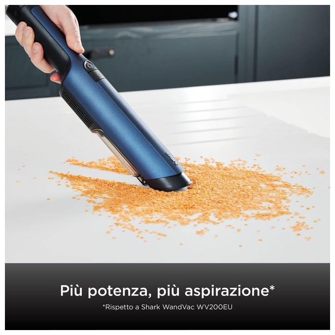 Shark WV270EU WandVac 2.0 Aspirapolvere Portatile Senza Filo 160W autonomia 15 min filtro lavabile colore Blu