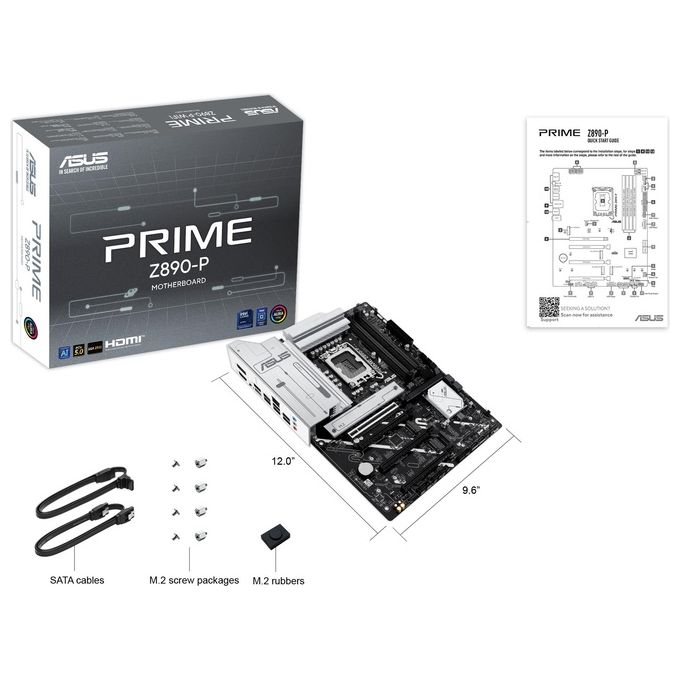 ASUS 90MB1I50-M0EAY0 PRIME Z890-P Scheda Madre ATX Socket LGA 1851 DDR5 PCIe 5.0 4 M.2 USB-C 20Gbps colore Nero