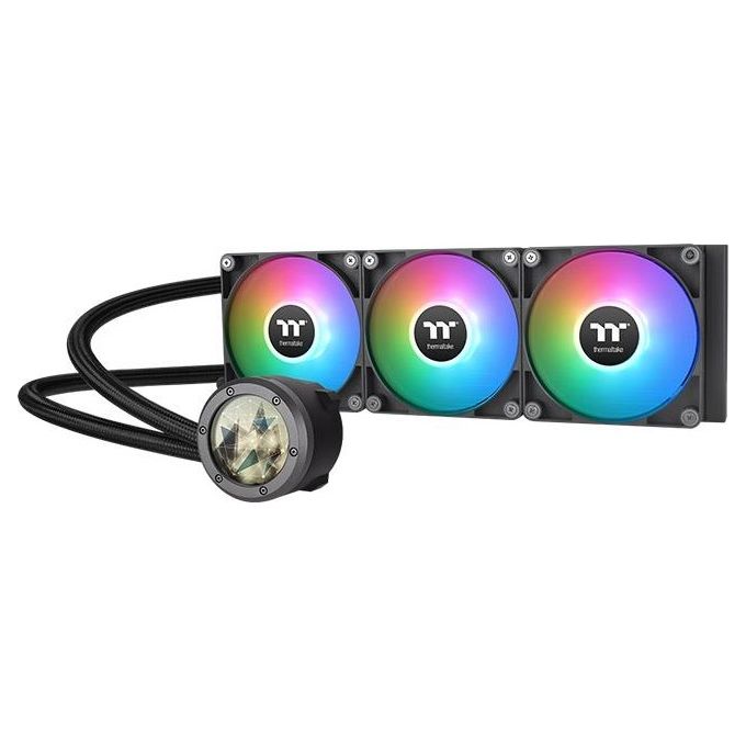 Thermaltake CL-W384-PL12SW-A TH360 V2 Ultra Dissipatore a Liquido AIO 360mm ARGB Sync LCD IPS 3 Ventole colore Nero