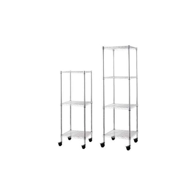Scaffali Acciaio Cromato Ruote Gir 3 Piani 35X35Xh90