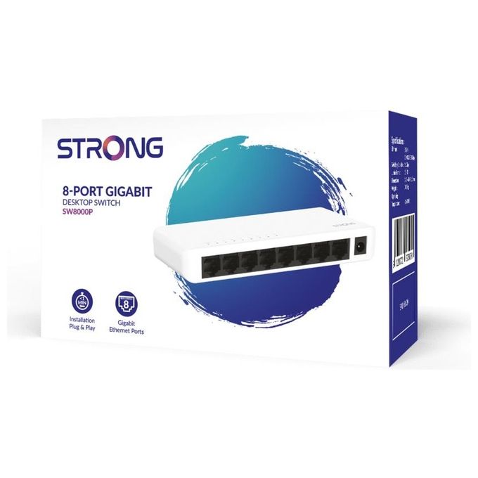 Strong SW 8000P Desktop Switch 8 Porte Gigabit Metal