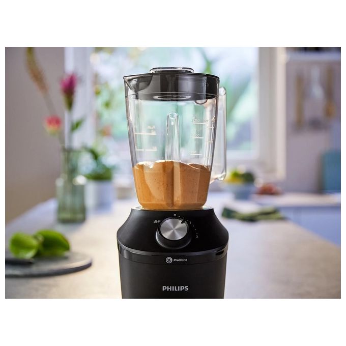 Philips HR2291-01 Serie 3000 Frullatore da tavolo ProBlend 600 W 2 L bicchiere vetro tritaghiaccio colore Nero