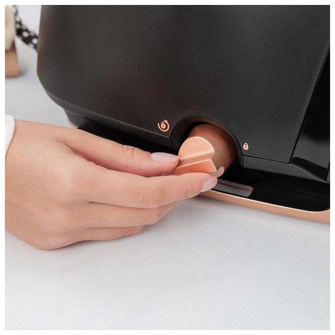 Imetec 9034 Evos Ferro da Stiro con Caldaia Tecnologia Flash Steam Pressione 7 bar Colpo di Vapore 500 g-min 2400 W Piastra Infinity Glide colore Nero e Rose Gold