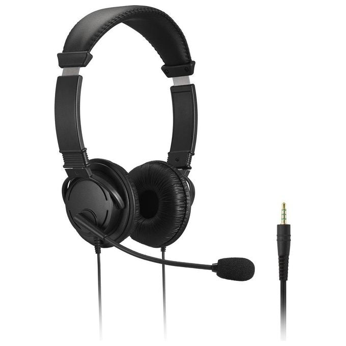 Kensington K33597WW Cuffie classiche con Jack da 3,5 mm con microfono e controllo del volume driver 40 mm archetto regolabile microfono con cancellazione del rumore colore Nero