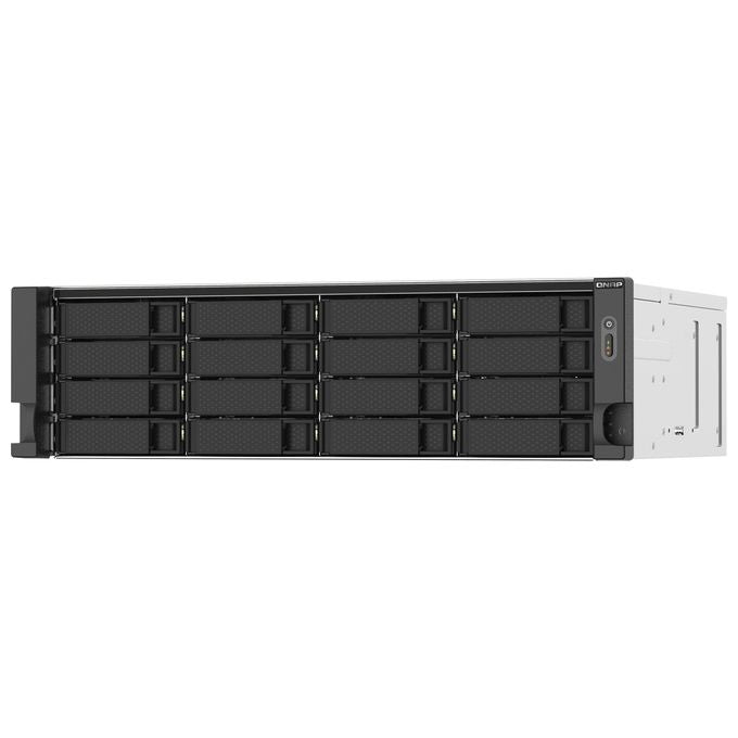 QNAP TS-1673AU-RP-16G TS-1673AU-RP Server NAS 16 Bays AMD Ryzen V1500B 16 GB DDR4 2x 2.5GbE RAID Supportato colore Nero Grigio