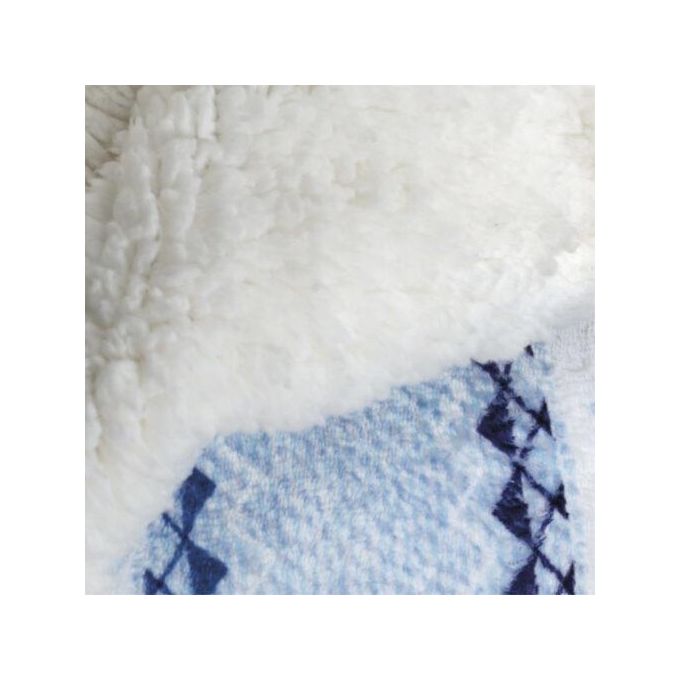 Macom 943 Morby Plaid Coperta Riscaldabile con Tasca per i Piedi 160 W 9 Temperature Timer 120x180 cm colore Blu Bianco