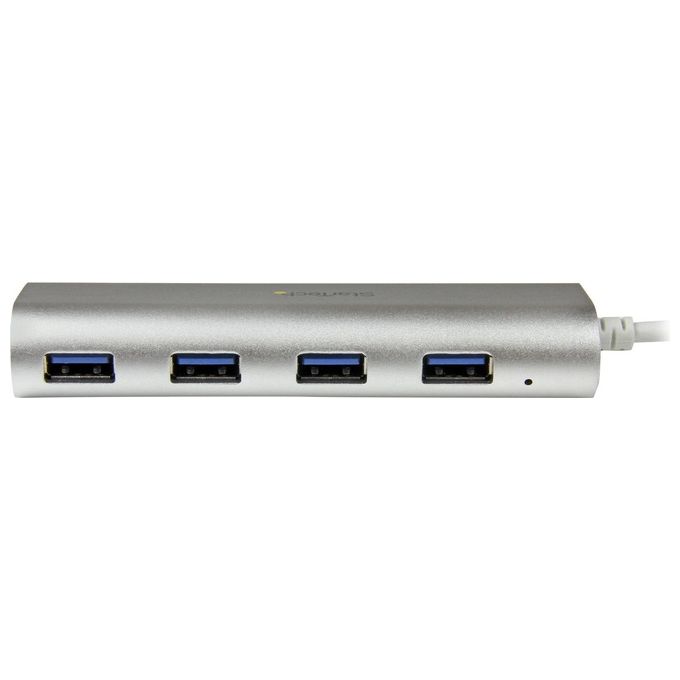 Startech Hub USB 3.0 a 4 porte compatto e portatile con cavo integrato