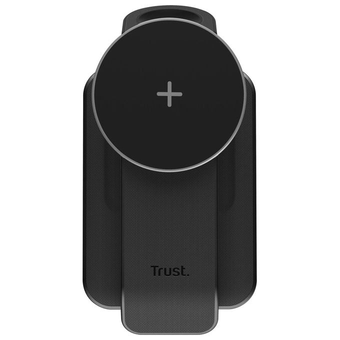 Trust Viro Supporto di Ricarica Wireless 3-in-1 Magnetico per iPhone Apple Watch AirPods 20W USB-C Design Pieghevole Luce Notturna LED Dimmerabile colore Nero