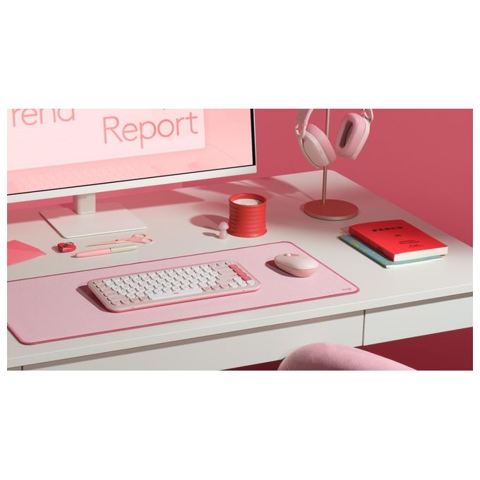 Logitech 910-007413 POP Mouse Universale Ambidestro Ottico 4000 DPI Bluetooth Clic Silenzioso 10 m colore Rosa