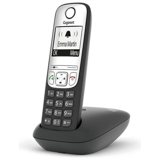 Gigaset S30852-H2810-B101 A690 Telefono Cordless Analogico con Vivavoce Identificatore di Chiamata Rubrica 100 Voci colore Nero