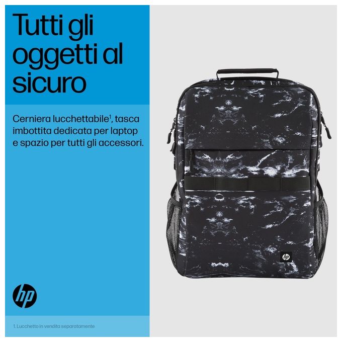 HP 7J592AA Campus Zaino per Notebook 20L con Materiale Riciclato Scomparto Imbottito 16.1'' colore Nero