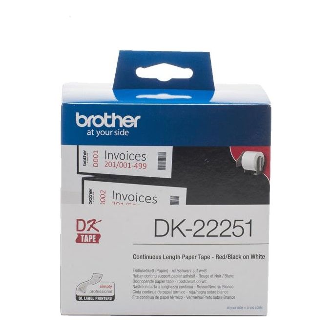 Brother Nastro per Etichettatrice Nero e Rosso su Bianco 62mm