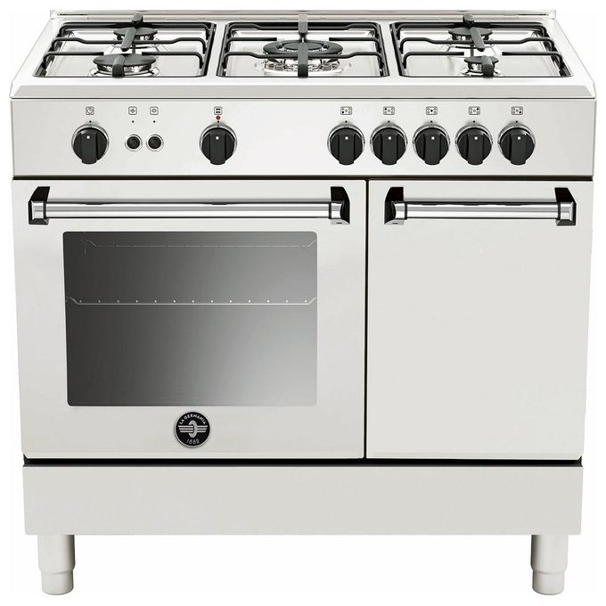 La Germania AMN9P5GBV24 Cucina a gas 90x60 cm 5 fuochi Forno a gas ventilato 50 L Grill elettrico Classe A+ colore Bianco